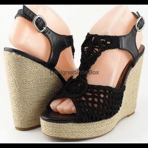 Lucky Brand Black macrame espadrilles